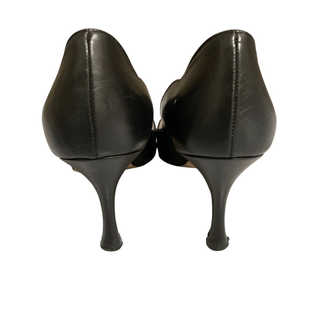 美品 MANOLO BLAHNIK マノロブラニク レザー オープントゥ