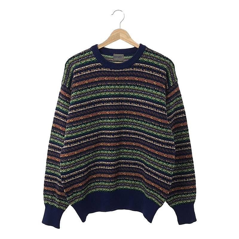 KENZO / ケンゾー | ウール ノルディック柄 ジャガード クルーネックニット | F | マルチカラー | メンズ