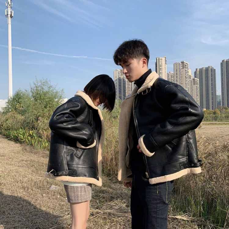 コート 革ジャン ユニセックス ハイネック レザージャケット