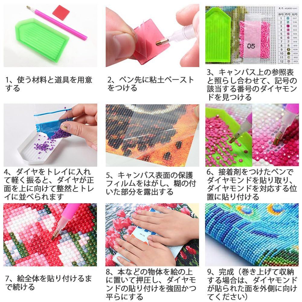 ダイヤモンドアート キット 花 DIY 塗装 浮かべる ダイヤモンド 