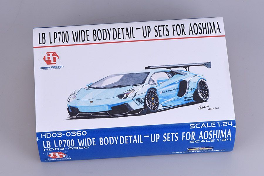 ホビーデザイン HD03-0360 1|24 ランボルギーニ アヴェンタドール LP700 ワイドボディ ディティールアップセット アオシマ用 レジン エッチングパーツ メタルパーツ デカール