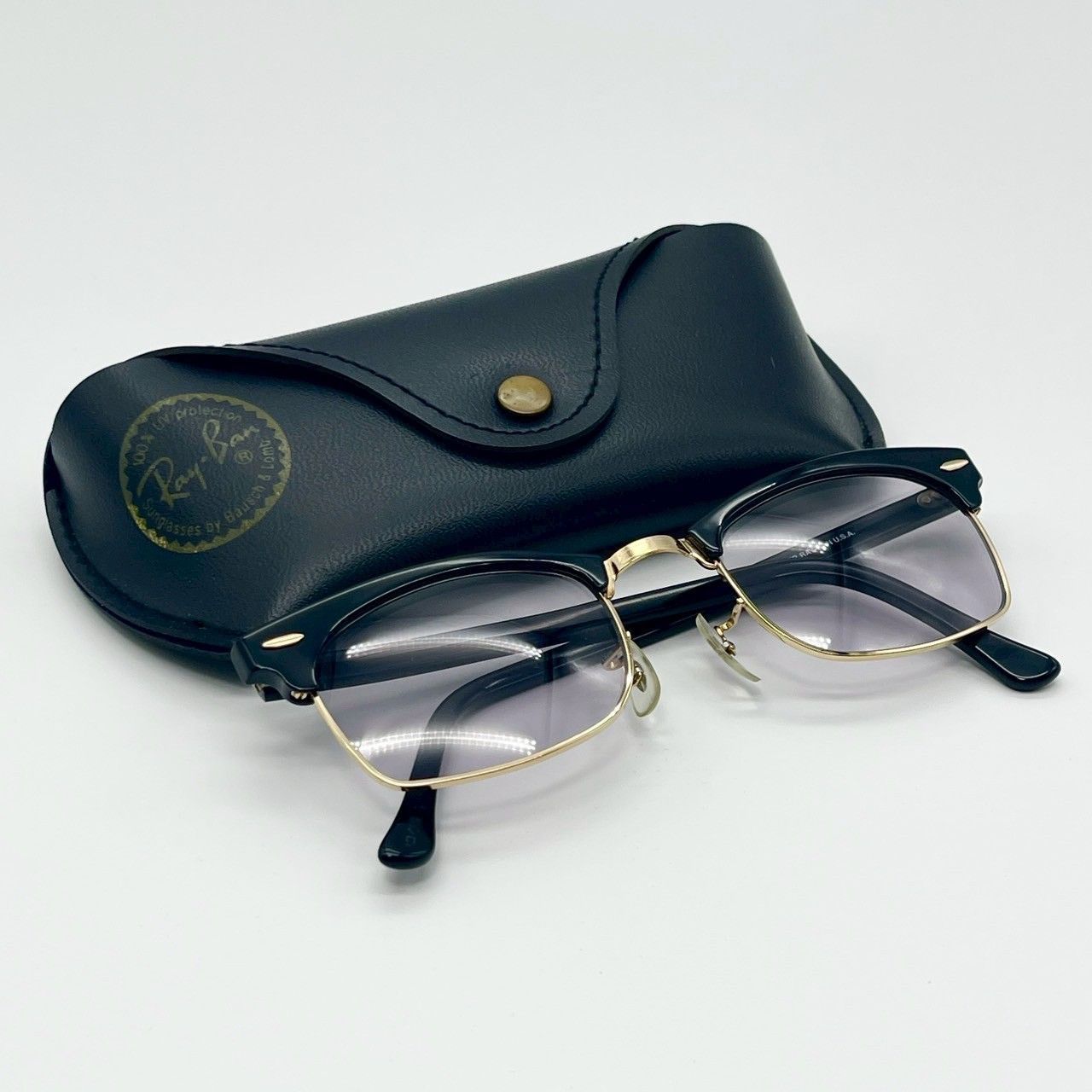 レイバン サングラス ニッケル ブラック ゴールド パープル 美品 70914 レイバン サングラス ニッケル ブラック ゴールド パープル 美品