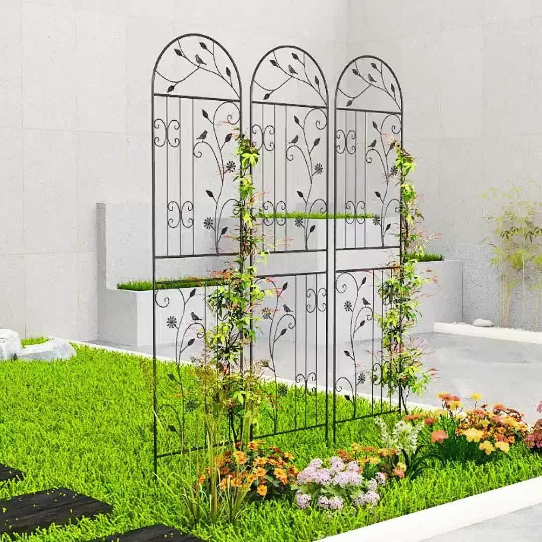 きれい ガーデン フェンス ガーデンフェンス 1pc 屋外鋳鉄ガーデン 庭園フェンス フラワースタンド クレマス ローズ ムーンプラント クライミングビネスタンド サポートスタンド クライミングスタンド おしゃれ エレガント 植物 薔薇 庭 ガーデニング ブラック 魅了する