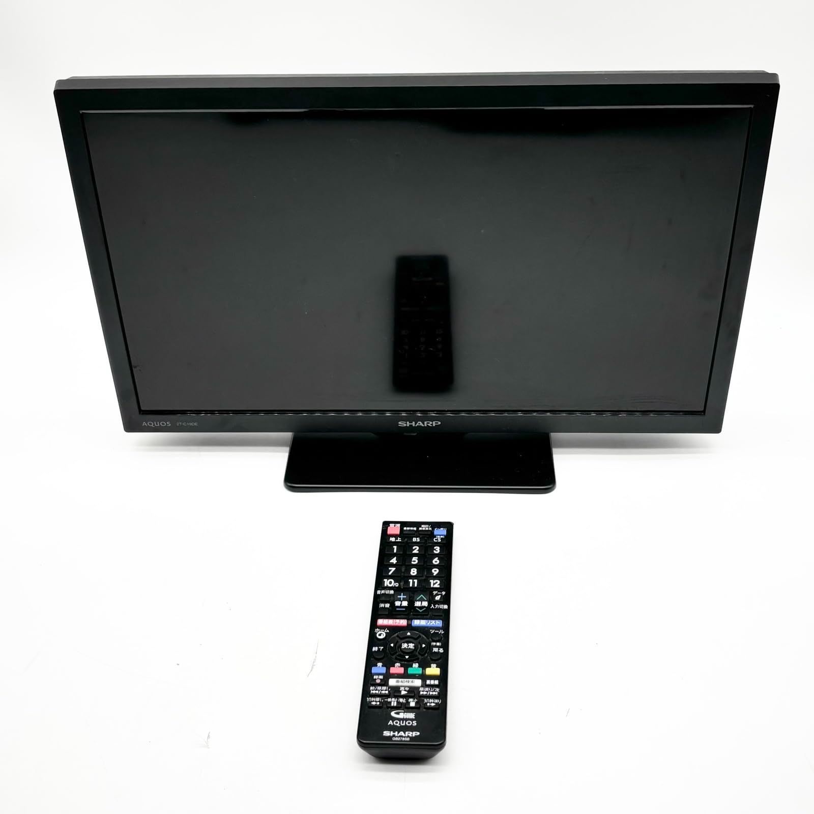 シャープ 19V型 液晶 テレビ AQUOS 2T-C19DE-B ハイビジョン 外付けHDD裏番組録画対応 2021年モデル ブラック ○1458