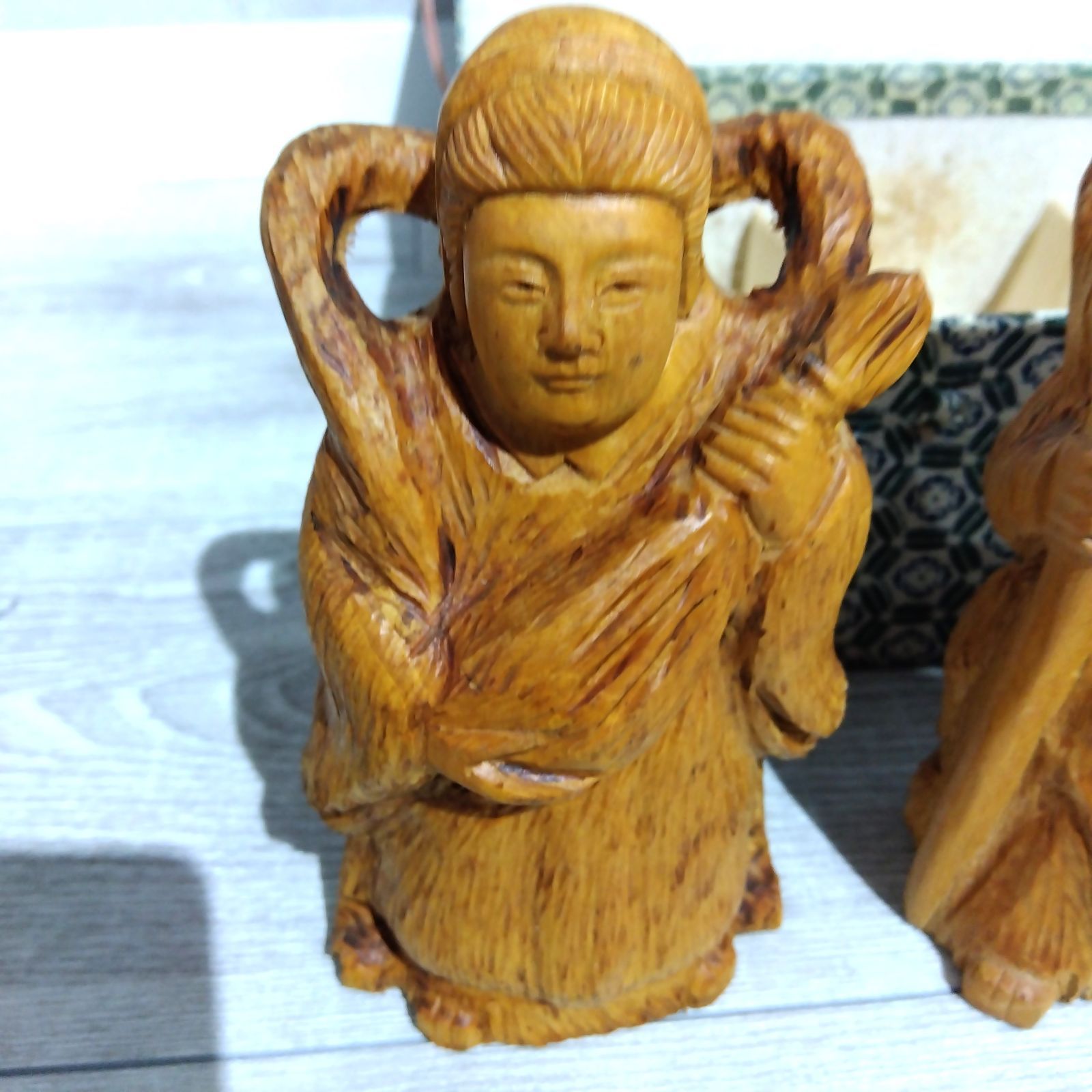 昭和レトロ 縁起物 縁結び 木彫り 木製 七福神 セット 置物 インテリア 昭和レトロ 縁起物 縁結び 木彫り 木製 七福神 セット 置物