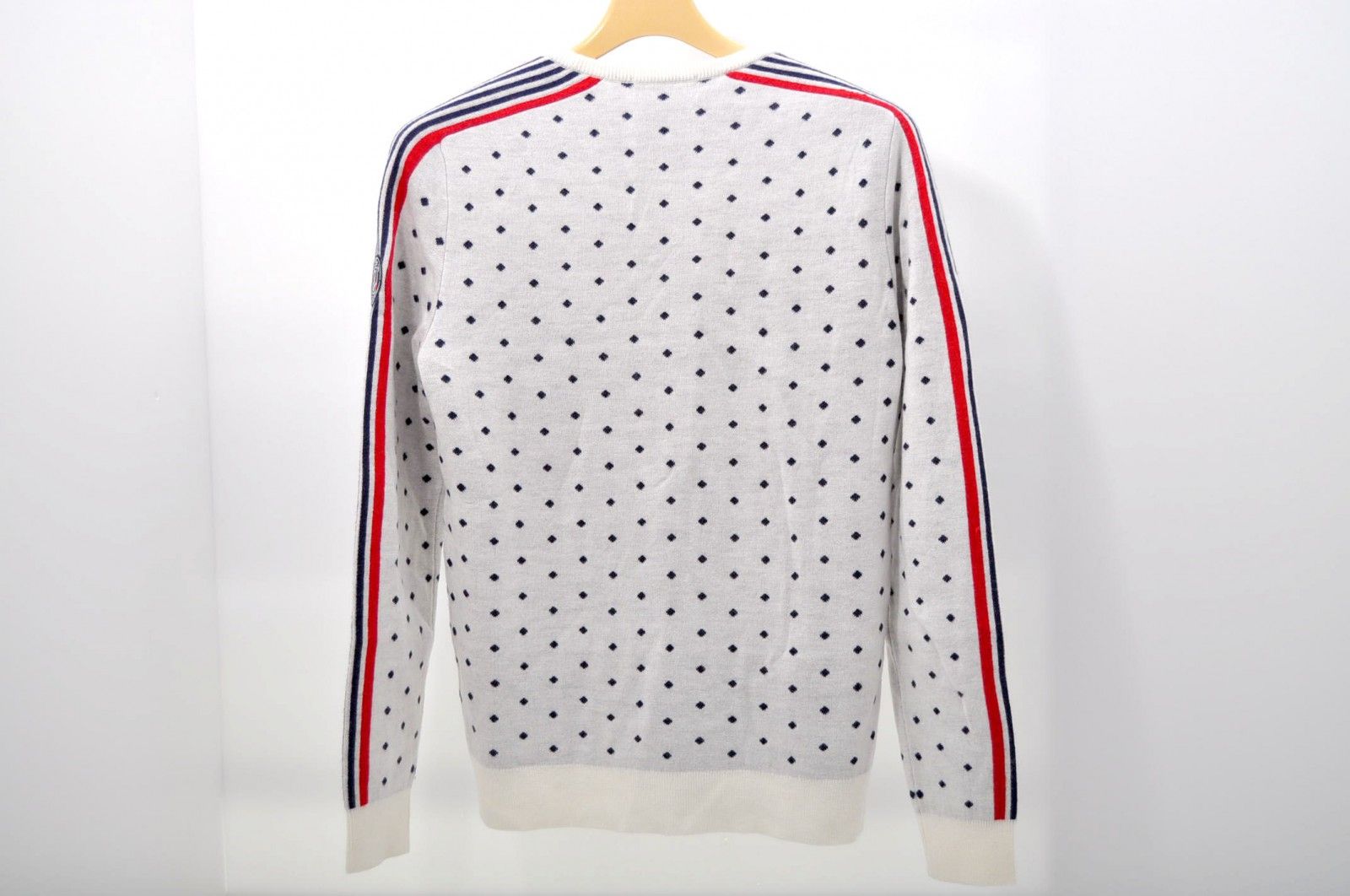 coco 中古 アンパスィ and per se レディース セーター M ホワイト 長袖 クルーネック ニット ドット/水玉 中古 レディース アンパスィ and per se セーター M ホワイト