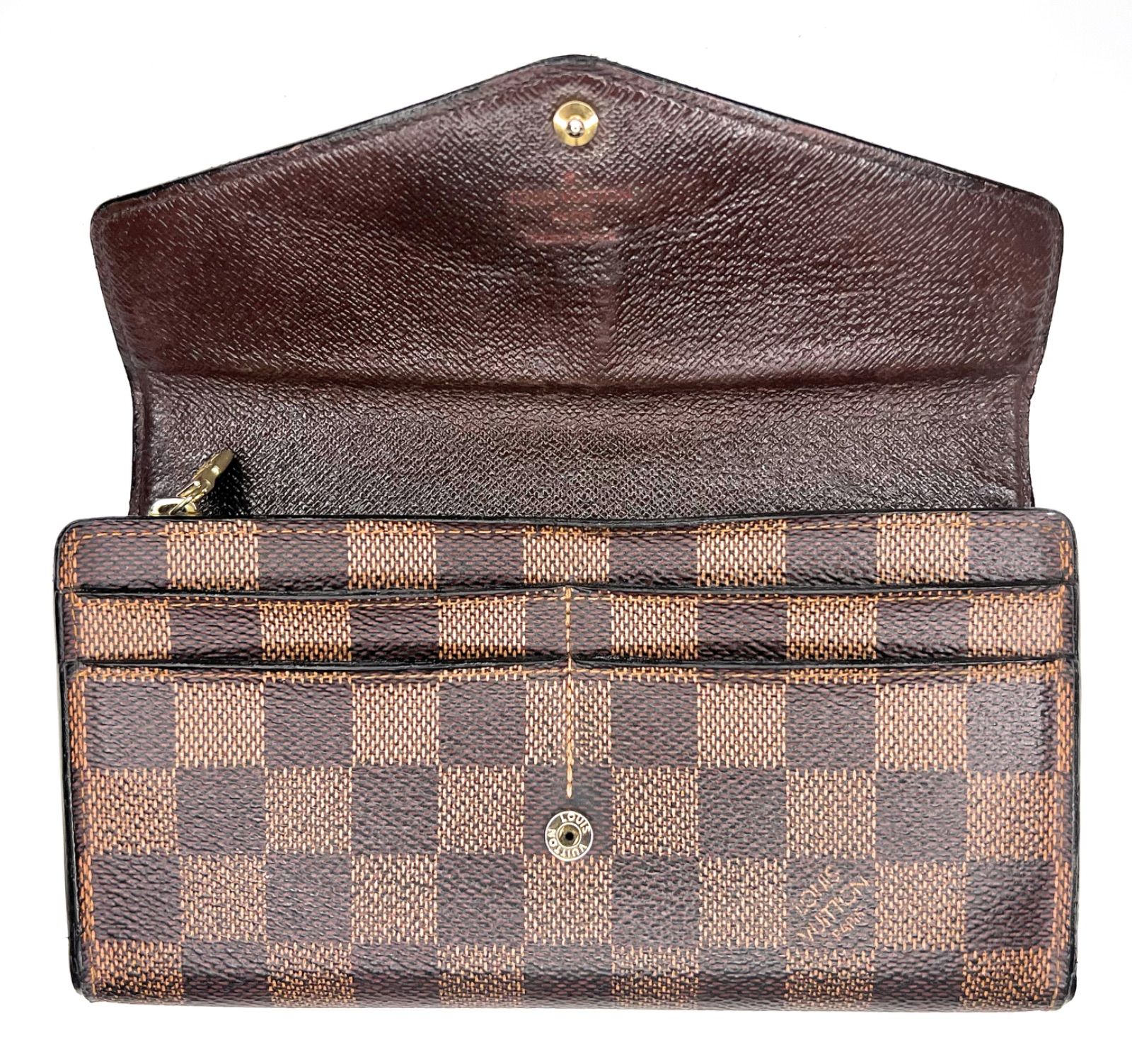 国会ルイヴィトン LOUIS VUITTON 長財布 N63209 ポルトフォイユサラ ダミエ・キャンバス エベヌ CT2109 財布 ダミエ ダミエライン