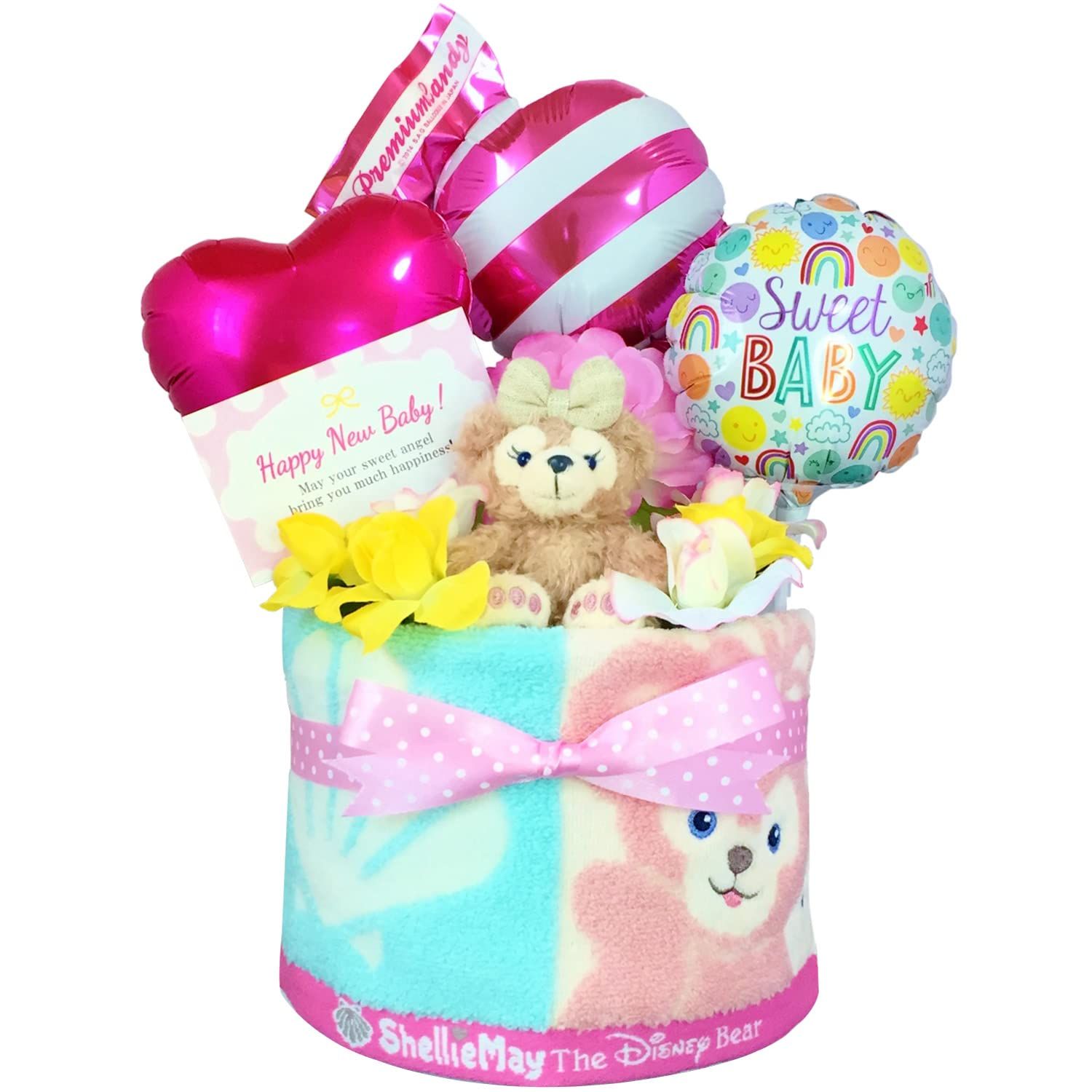 KanonBabys おむつケーキ 男の子 出産祝い 赤ちゃん 誕生日 ベビーシャワー ギフト(ブルー, 2段 Mサイズ) KanonBabys  おむつケーキ 男の子 女の子 出産祝い 赤ちゃん 誕生日 ベビーシャワー ギフト 2段 Mサイズ tot3012  [ハーフバースデー・1歳の誕生日にオススメおむつ ..., image size:1500x1500