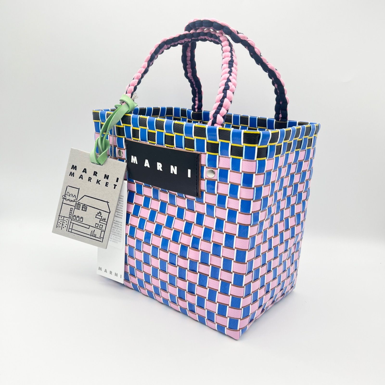 新品・未使用 SALE!! MARNI MARKET マルニ マーケット コットンジャージーハンドル スクエア ピクニックバッグ ミニ ローズ -  メルカリ