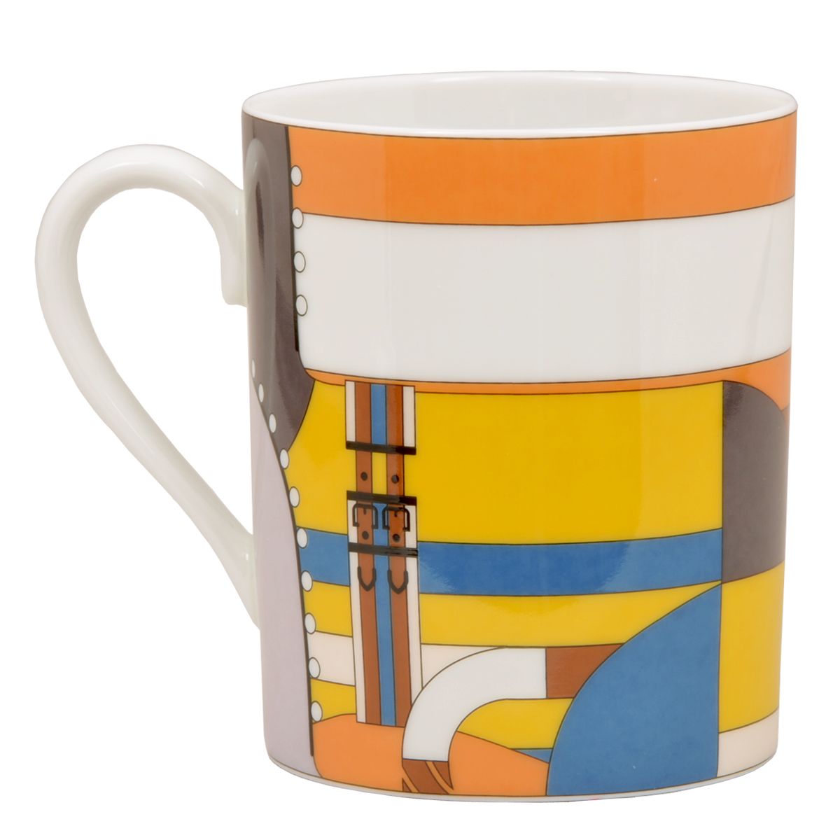 エルメス 食器 マグ HERMES 051032P No.1 300ml TASSE HAUTE ROCABAR ハイマグカップ ロカバール マグカップ 単品 オレンジ系マルチカラー