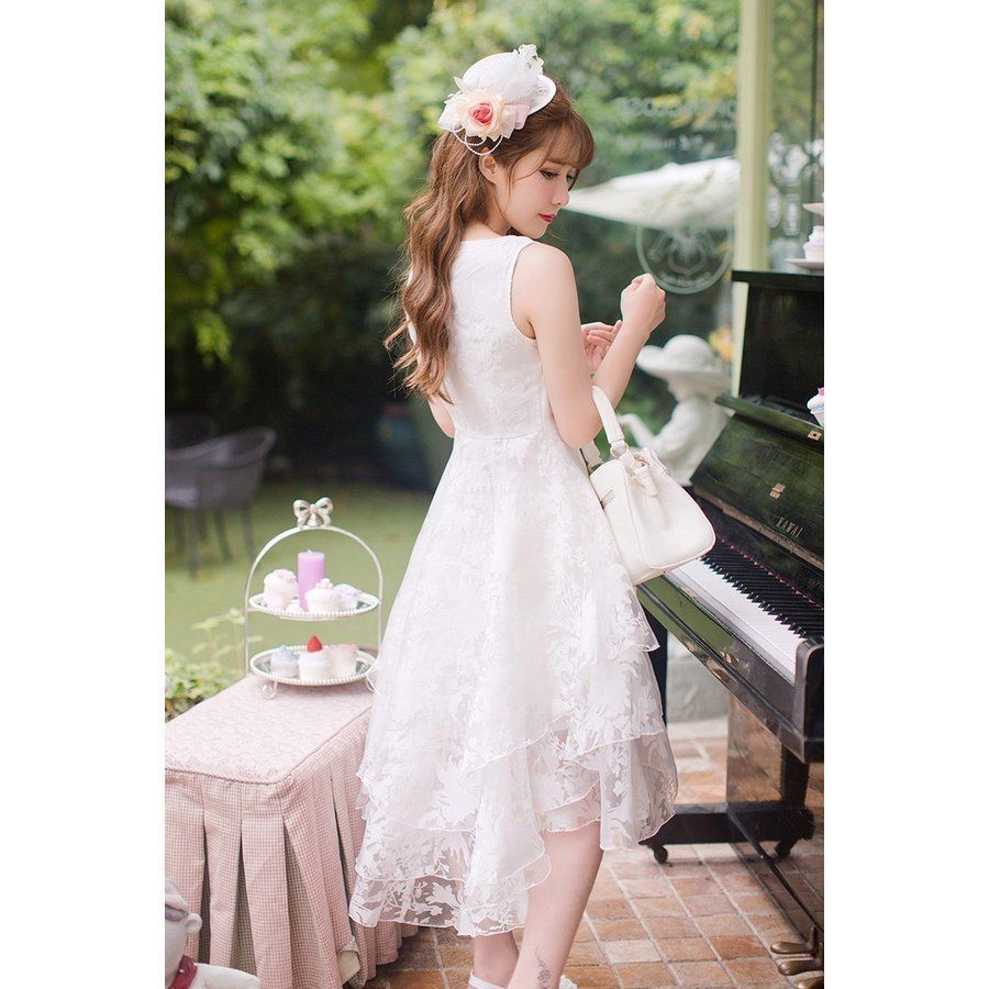 白ワンピース ワンピース マキシワンピ リゾート夏ハネムーン ハイウエスト シフォンワンピース ロング丈 結婚式 XLQG909