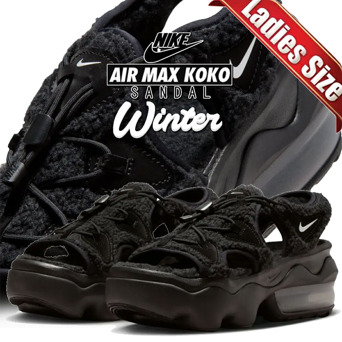 ナイキ ウィメンズ エア マックス ココ サンダル ウィンター NA ブラック シルバー NIKE WMNS AIR MAX KOKO SANDAL WINTER NA blk metallic silver-blk hv8558-002