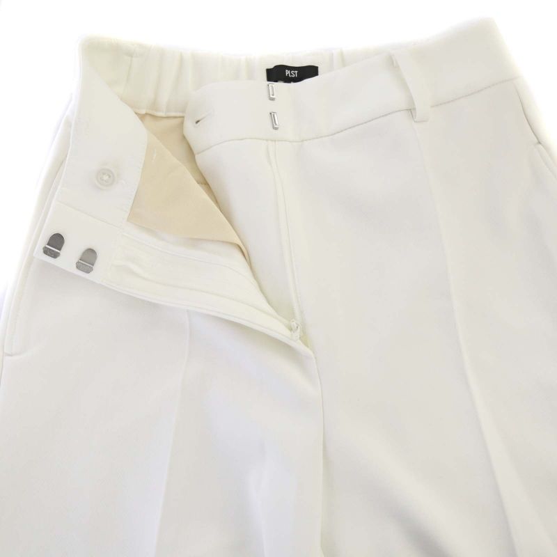 プラステ PLST 23AW ワイドパンツ センタープレス S 白 ホワイト