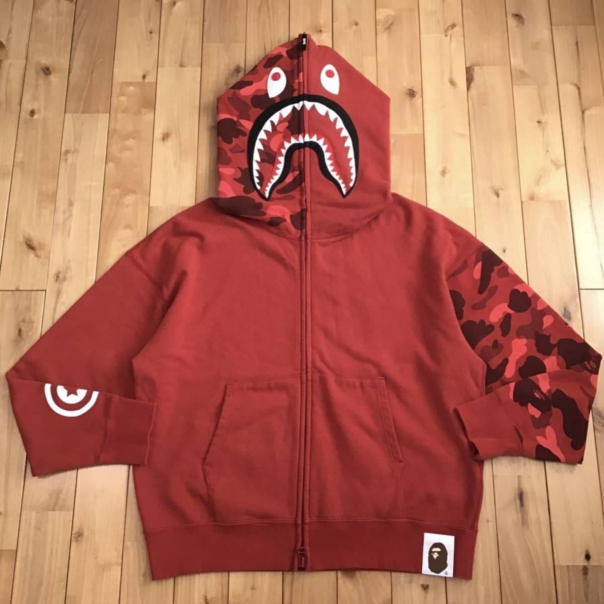 赤　Lサイズ　BAPE SHARK パーカー