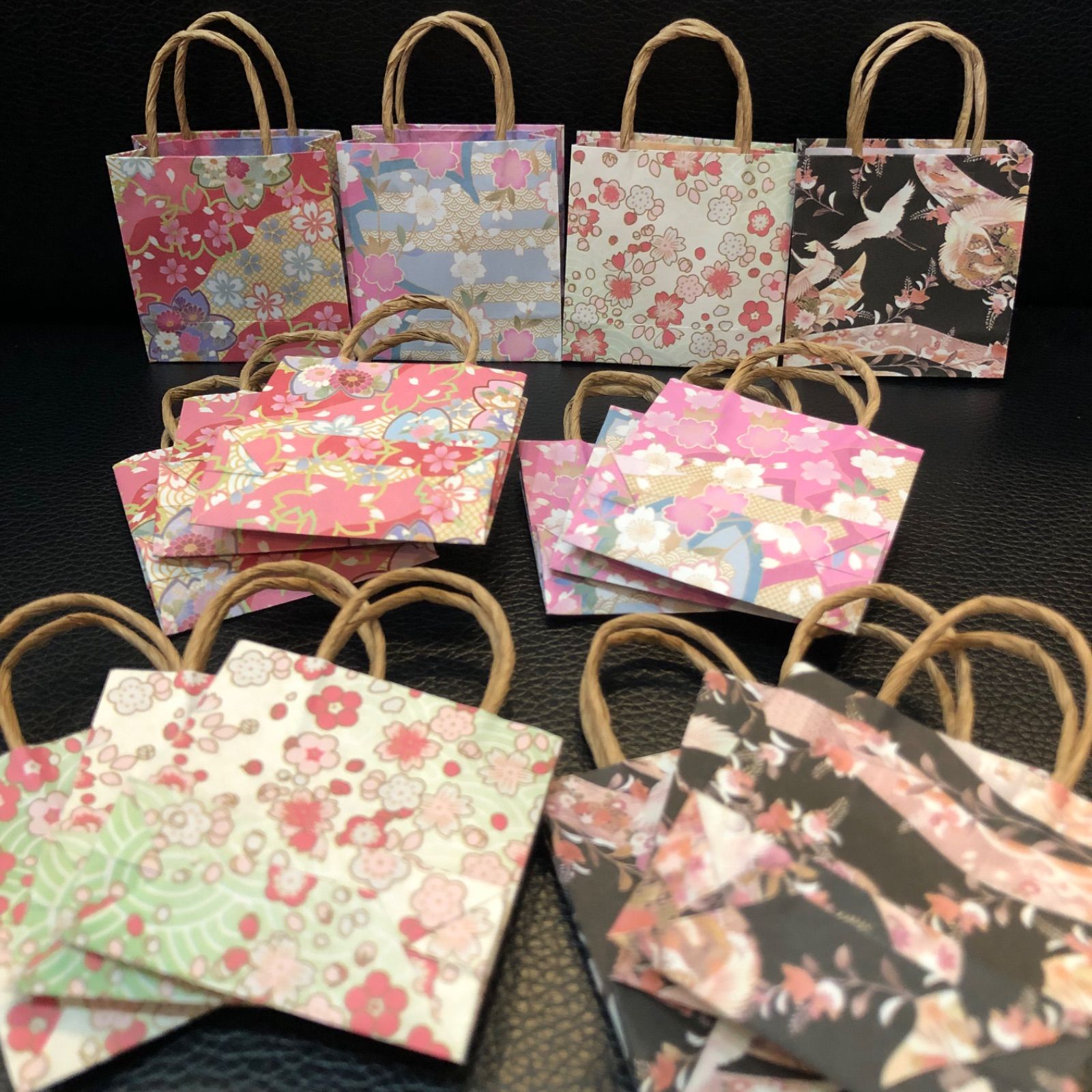 ミニ紙袋 マチ・持ち手付 | 和柄 和風柄 着物柄 | 10枚 - メルカリ