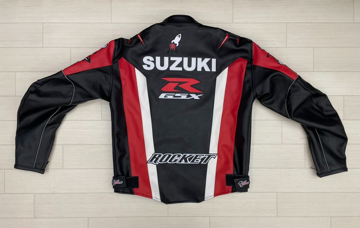 本革 SUZUKI ロケット ジャケット Elegant SUZUKI ROCKET YOSHIMURA LEATHER JACKET ARMOR