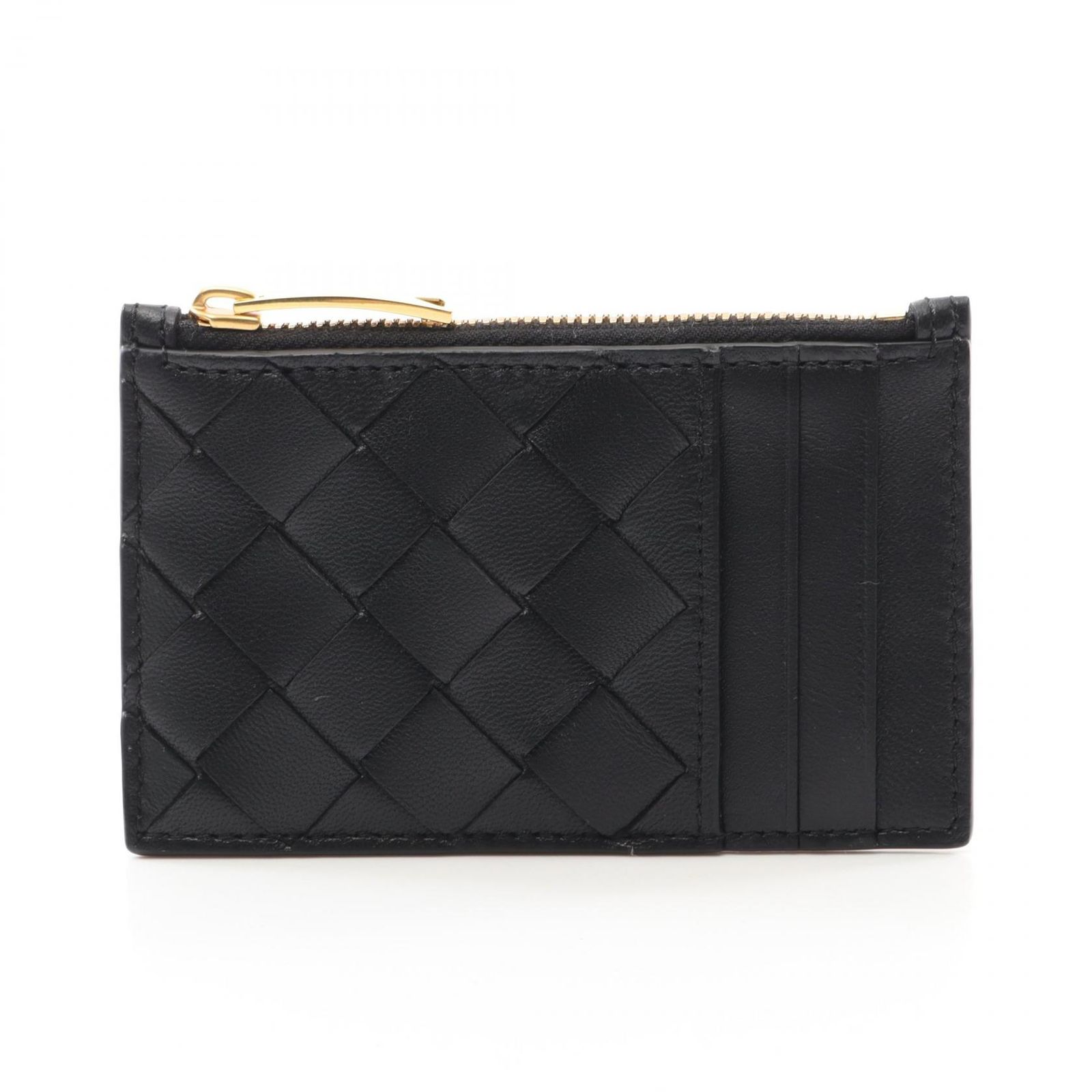ボッテガヴェネタ BOTTEGA VENETA カードケース イントレチャート 680613VCPP38425 ブラック レザー ファスナー付きカードケース ユニセックス