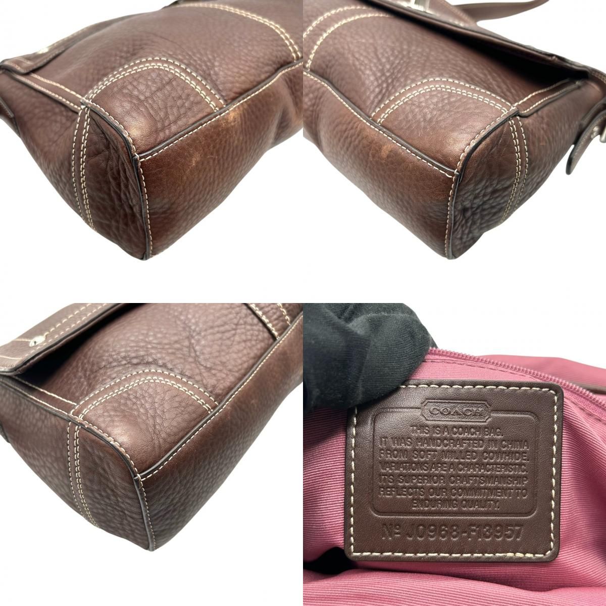 COACH コーチ ショルダーバッグ F13957 斜め掛け可 自立可 レザー 本革  
