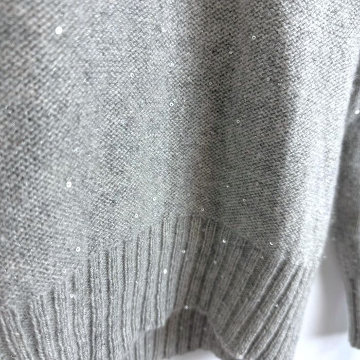 ドゥロワー Drawer 7Gスパングルクルーネックニット ラメ スパンコール