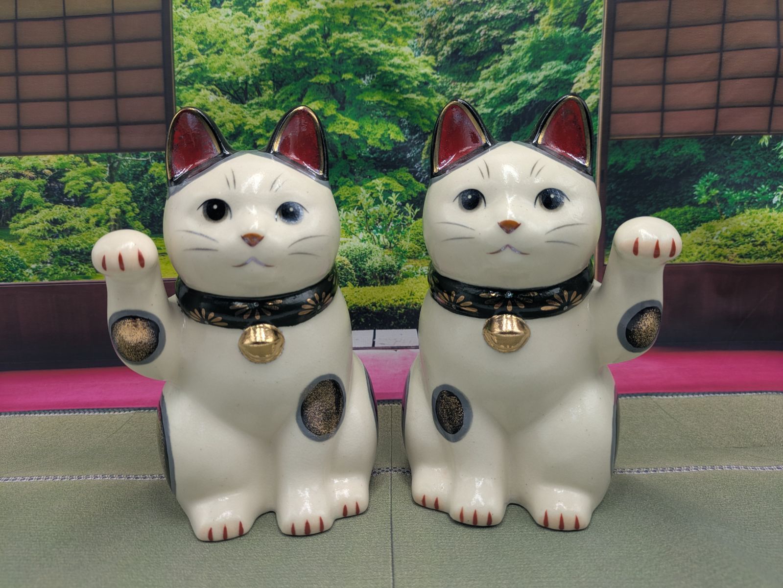 錦彩 七福神招き猫（8.5号） 7576 伝統工芸品招き猫かわいい