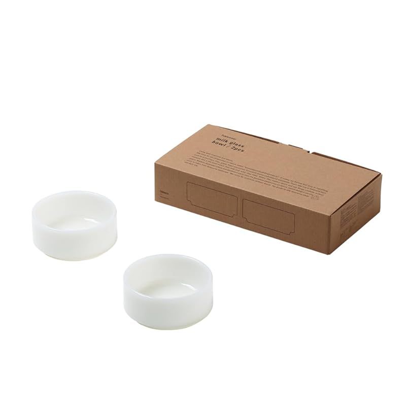 【特価商品】ideaco (イデアコ) ミルク ガラス 食器 深皿 中鉢 直径12.5?高さ5.5cm Milk Glass bowl / 2pcs white (ミルクガラス ボウル / 2点入り ホワイト)