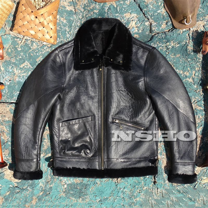 シープスキン 復刻40s USAF TYPE D-1 ムートンレザージャケット メンズ 革ジャン WWII B-3 B-6 フライト ラム 羊革 シープスキン 復刻40's USAF TYPE D-1 ムートンレザージャケット