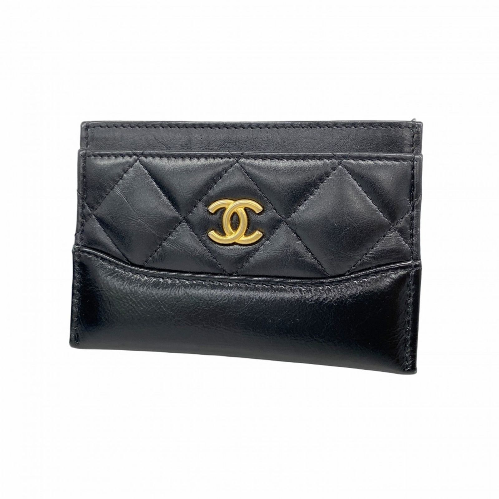 シャネル Chanel シャネル 名刺入れ カードケース マトラッセ カーフスキン ブラック レディース
