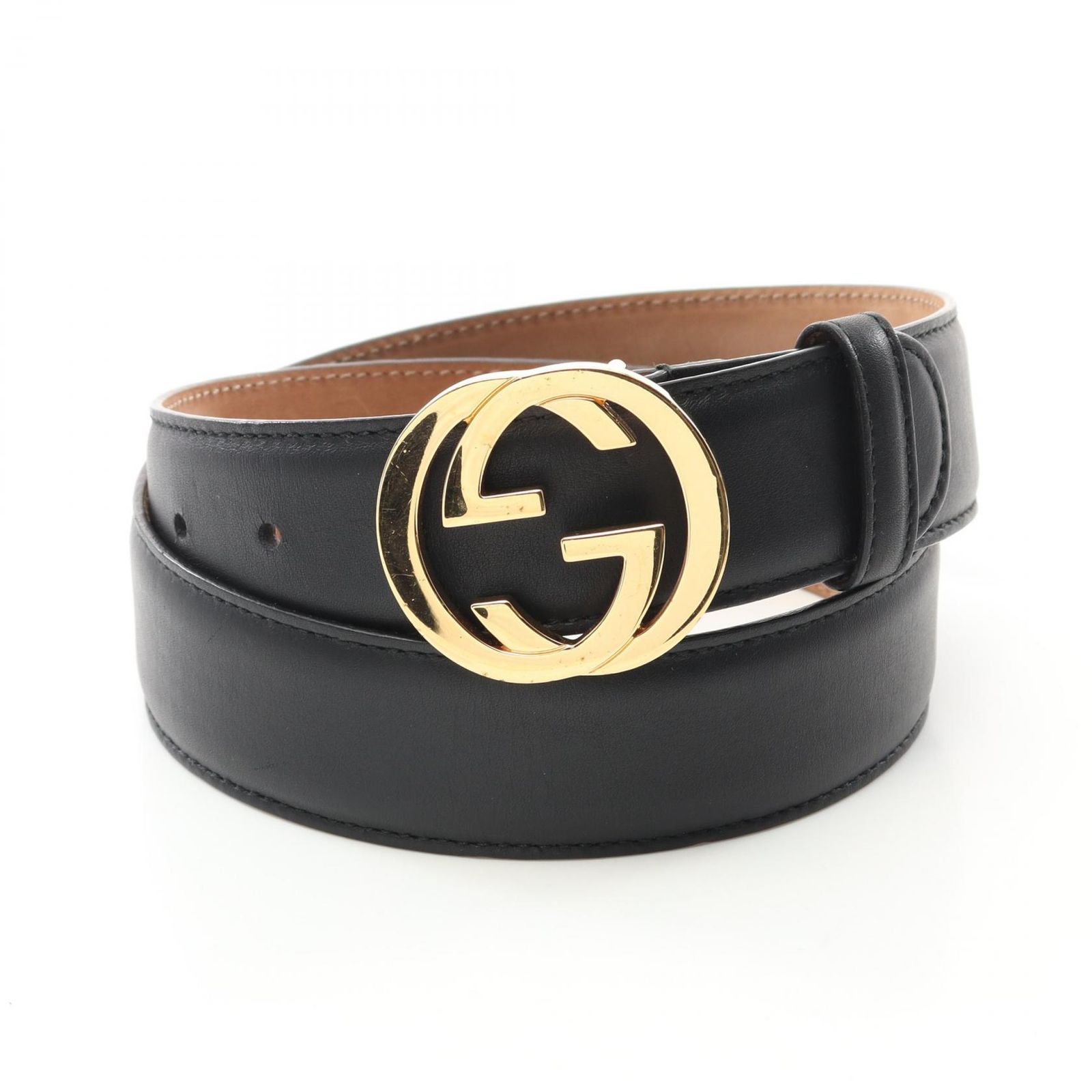 グッチ GUCCI ベルト インターロッキングG 370543 レザー ベルト レディース Used B