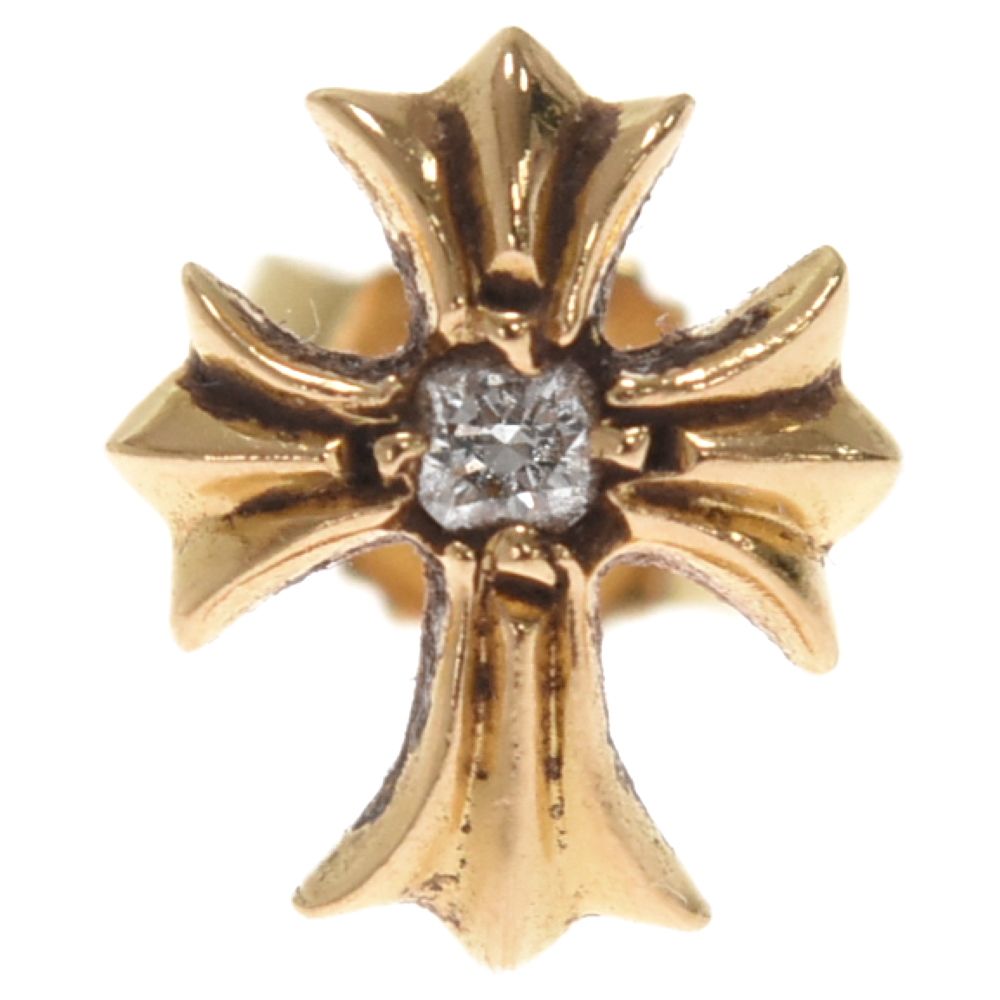 クロムハーツ 22k No2 CHクロススタッド ダイヤ ピアス ゴールド
