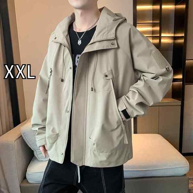 [XXL]メンズ ファッション 服 男性用 オシャレ シンプル 大人 かっこいい 大きいサイズ ストリート 紳士服 スリープ ルーフ ジャケット フード付き ジャケット カジュアル ジャケット ワーク