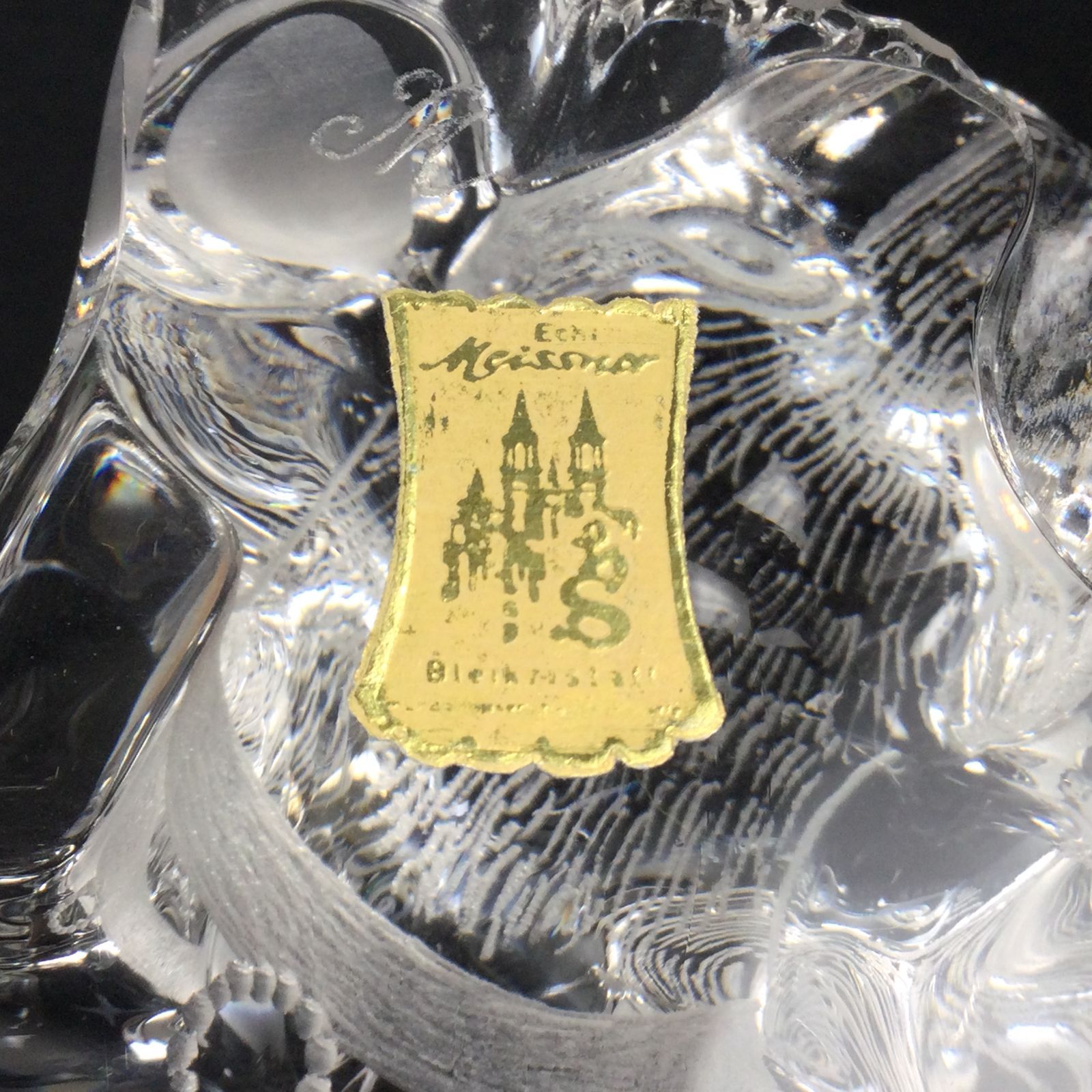 【美品】マイセン　クリスタルガラス　犬 Meissen Crystal マイセンクリスタル ガラス 置物 犬 インテリア