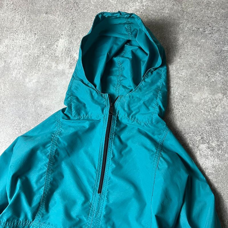80s USA製 LLBean ハーフジップ ナイロン アノラック パーカー 
