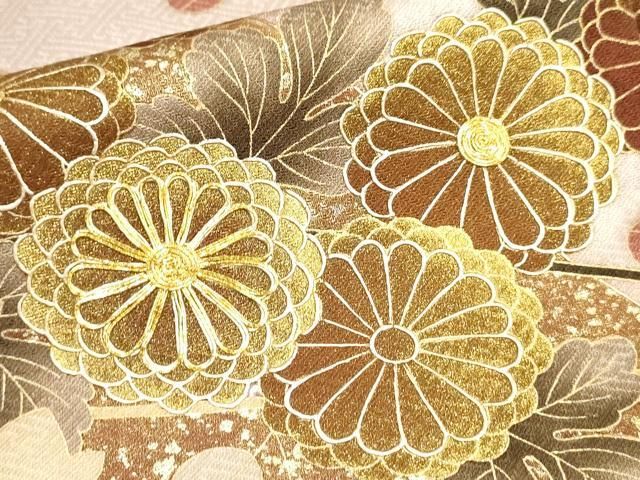 平和屋着物○豪華色留袖 駒刺繍 草花文 暈し染め 金彩 正絹