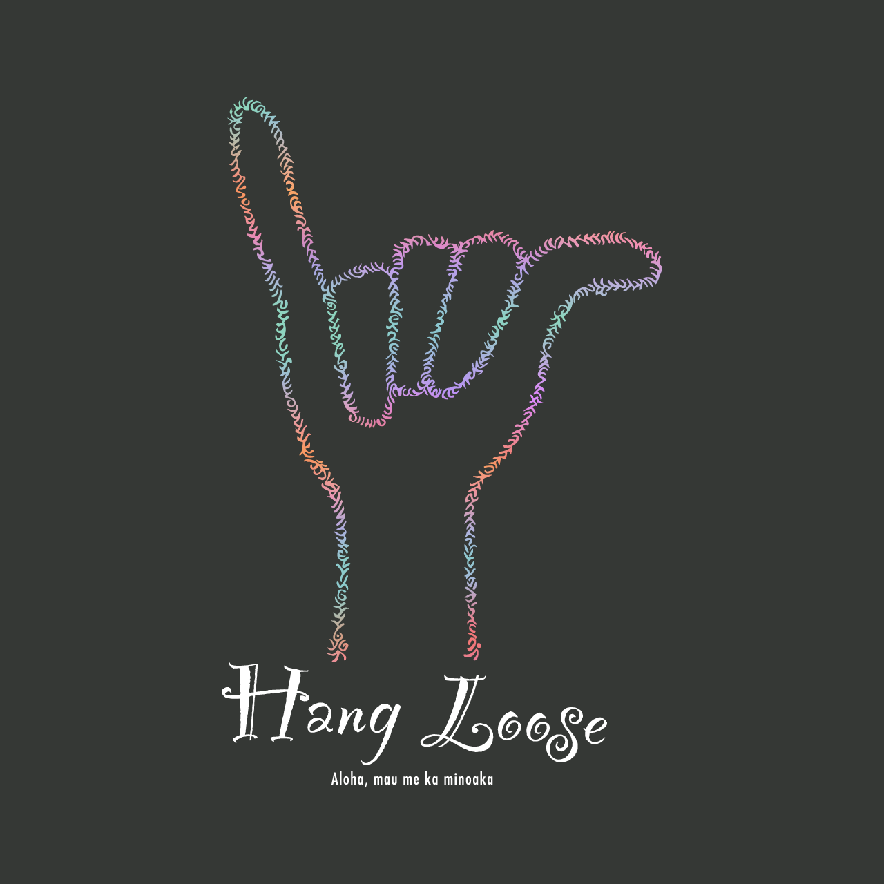 グラフィックTシャツ　Hang Loose Color