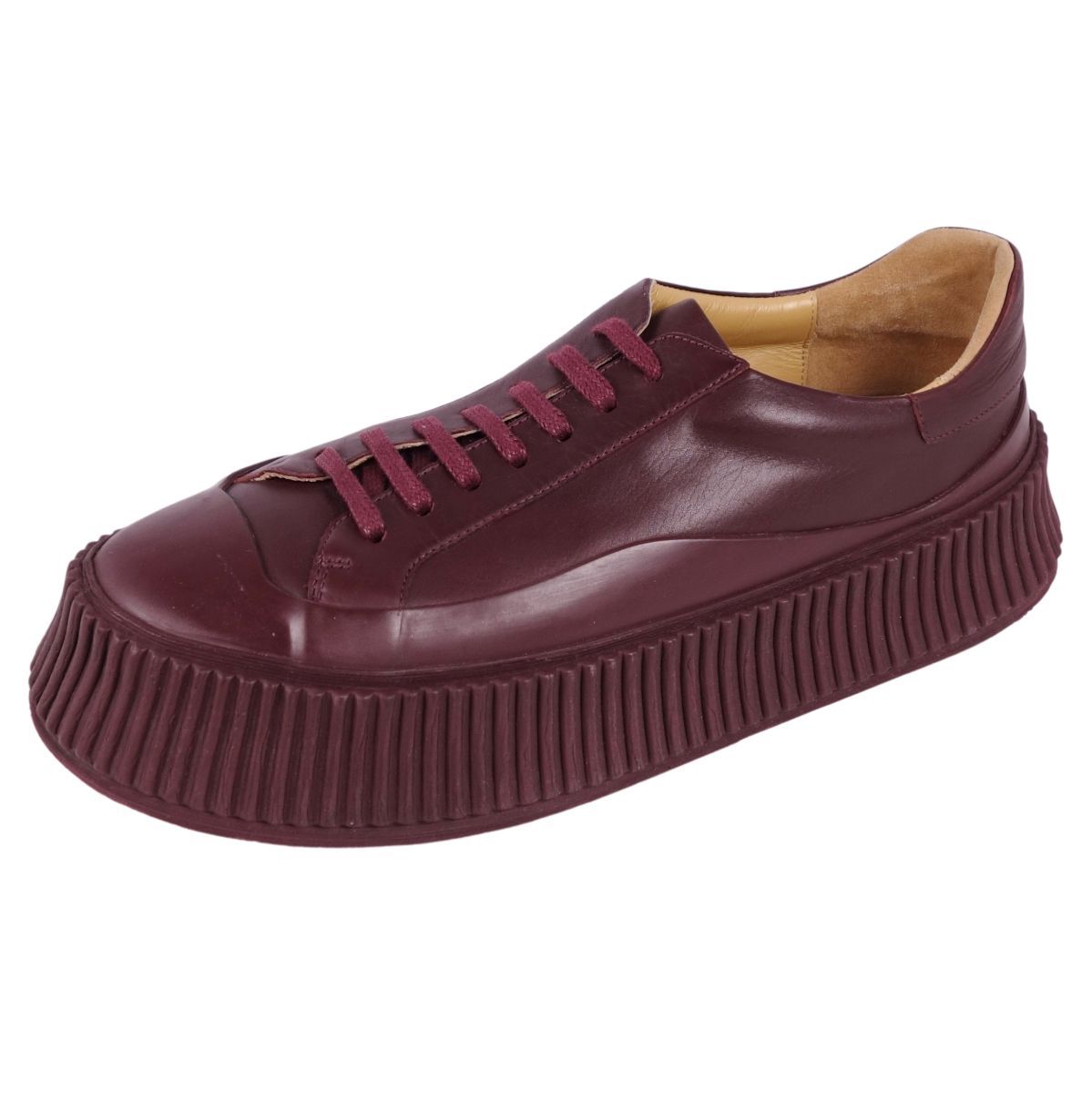 美品 ジルサンダー JIL SANDER スニーカー ローカット 厚底 カーフレ