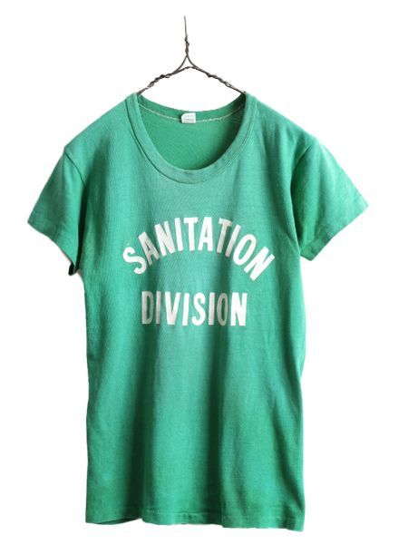 【お得なクーポン配布中!】 70s USA製 黒タグ ラッセル サザン 2段 プリント Tシャツ S 緑