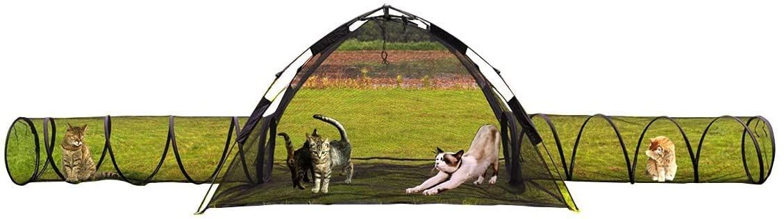 S 1ポータブル猫ゲームフェンス屋外折りたたみ式ダブルトンネル組み立て式猫テントポップアップ式ペットゲームテント猫子犬ウサギ小動物屋 in Gaorui ガオルイ 3