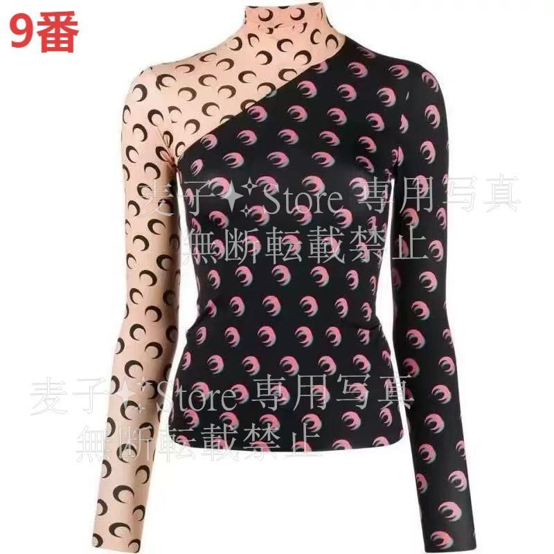 MARINE SERRE タートルネック長袖 M 新品 Marine Serre マリーンセル プリントトップ タートルネック
