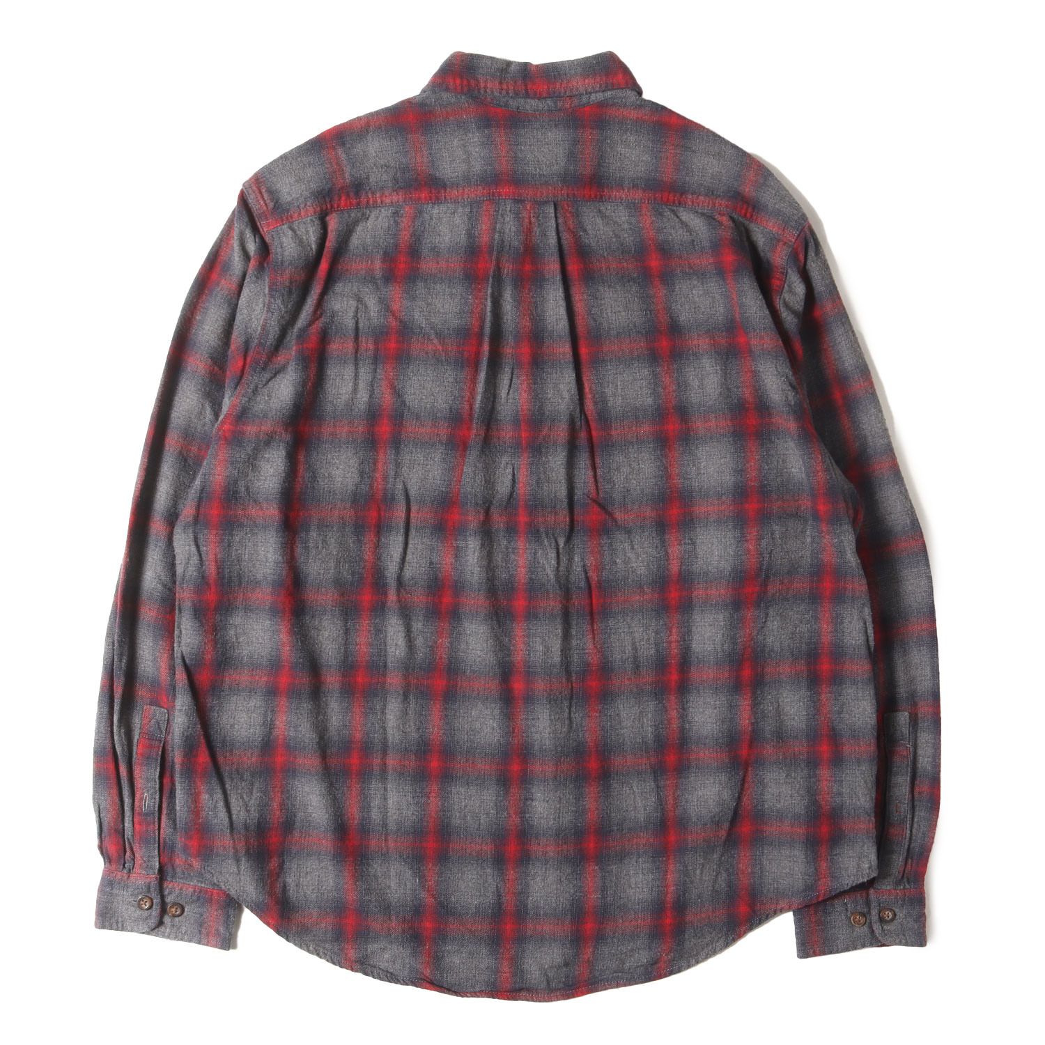 Eddie Bauer エディーバウアー シャツ グレー×レッド サイズ:XL