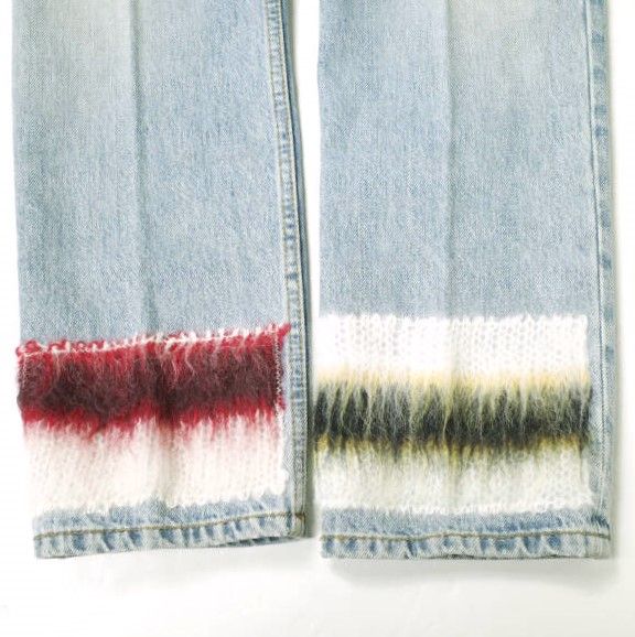 新品 MARNI マルニ 22AW イタリア製 モヘアパッチデニムパンツ  
