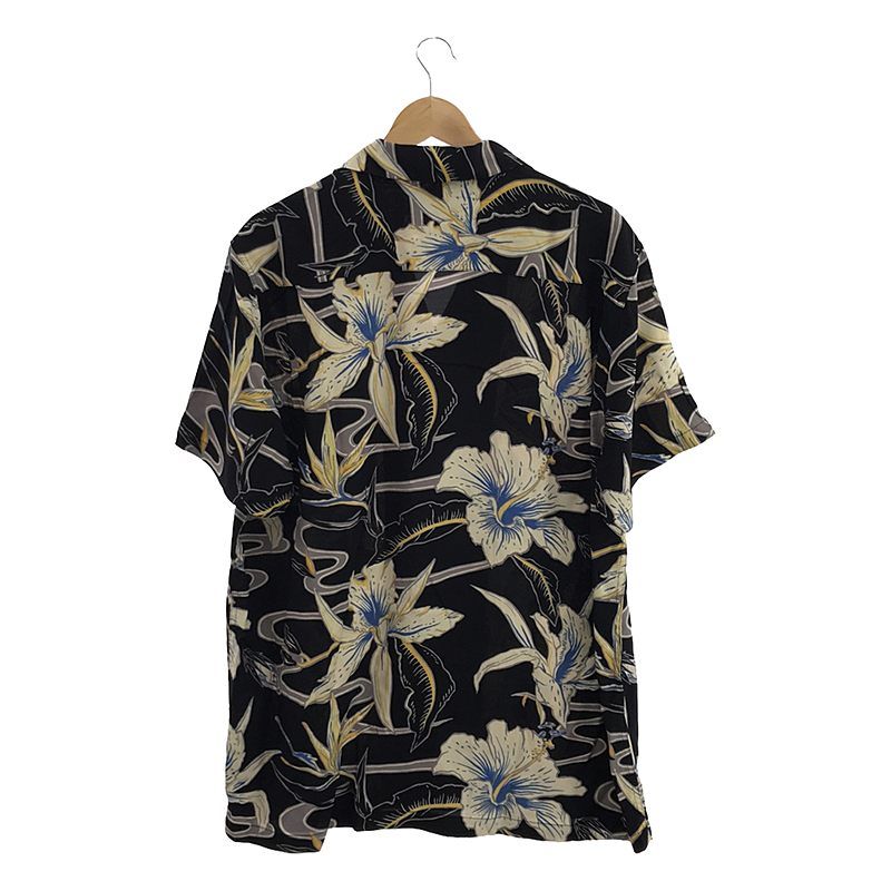 美品】 WACKO MARIA / ワコマリア | HAWAIIAN SHIRT S/S (TYPE 8) / レーヨン 総柄 オープンカラー  アロハシャツ | XXL | ブラック | メンズ - メルカリ