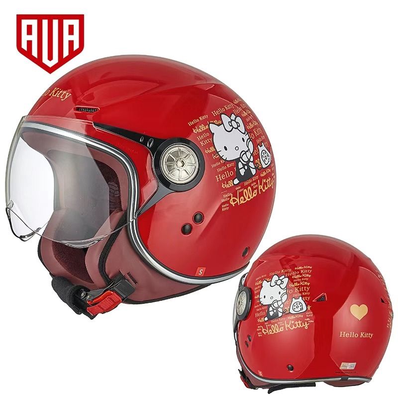 AVA ハローキティ ジェットヘルメット XS52-54cm AVA レッドXSサイズのみ 52-54cmハローキティ ジェットヘルメット子供