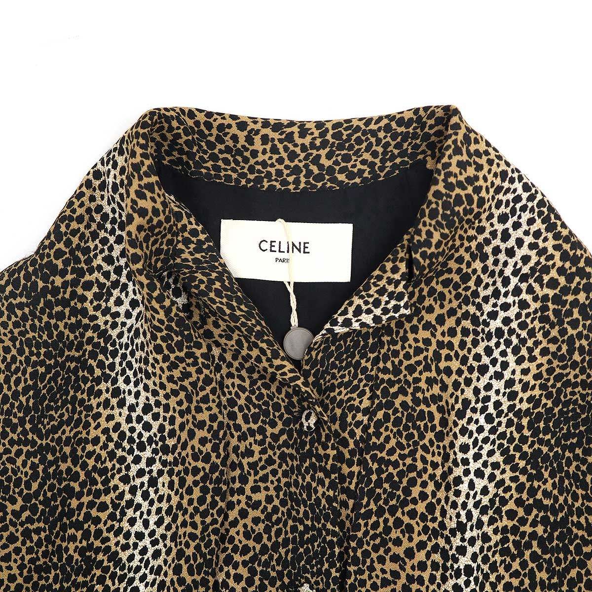 CELINE セリーヌ 19AW Leopard Dress リボンネックレオパード