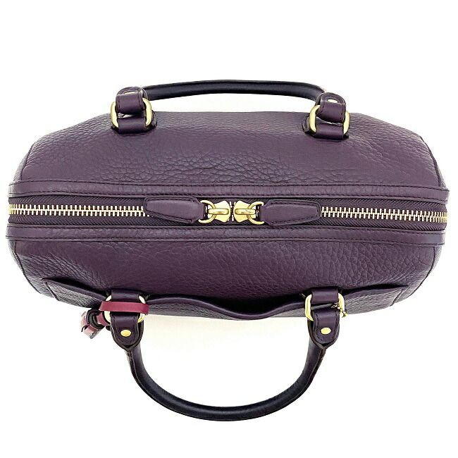 コーチ ミニ ボストン バッグ レガシー ヘイリー サッチェル パープル