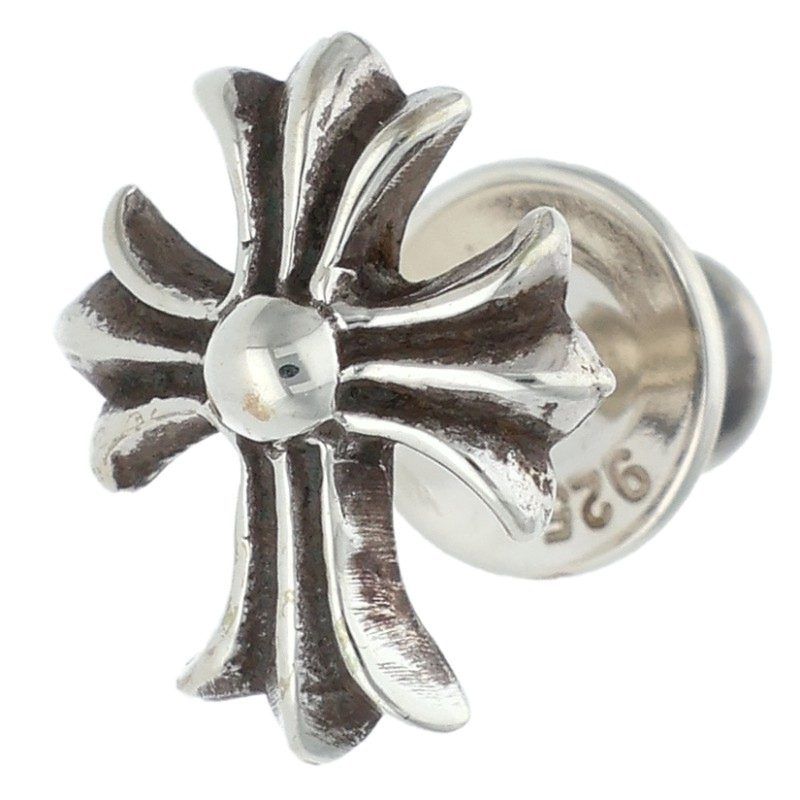 人気アイテムお得に購入！ クロムハーツ No2 CH CRS CHクロススタッド シルバーピアス メンズ 業界最安値の30%OFF～50%OFF!! 