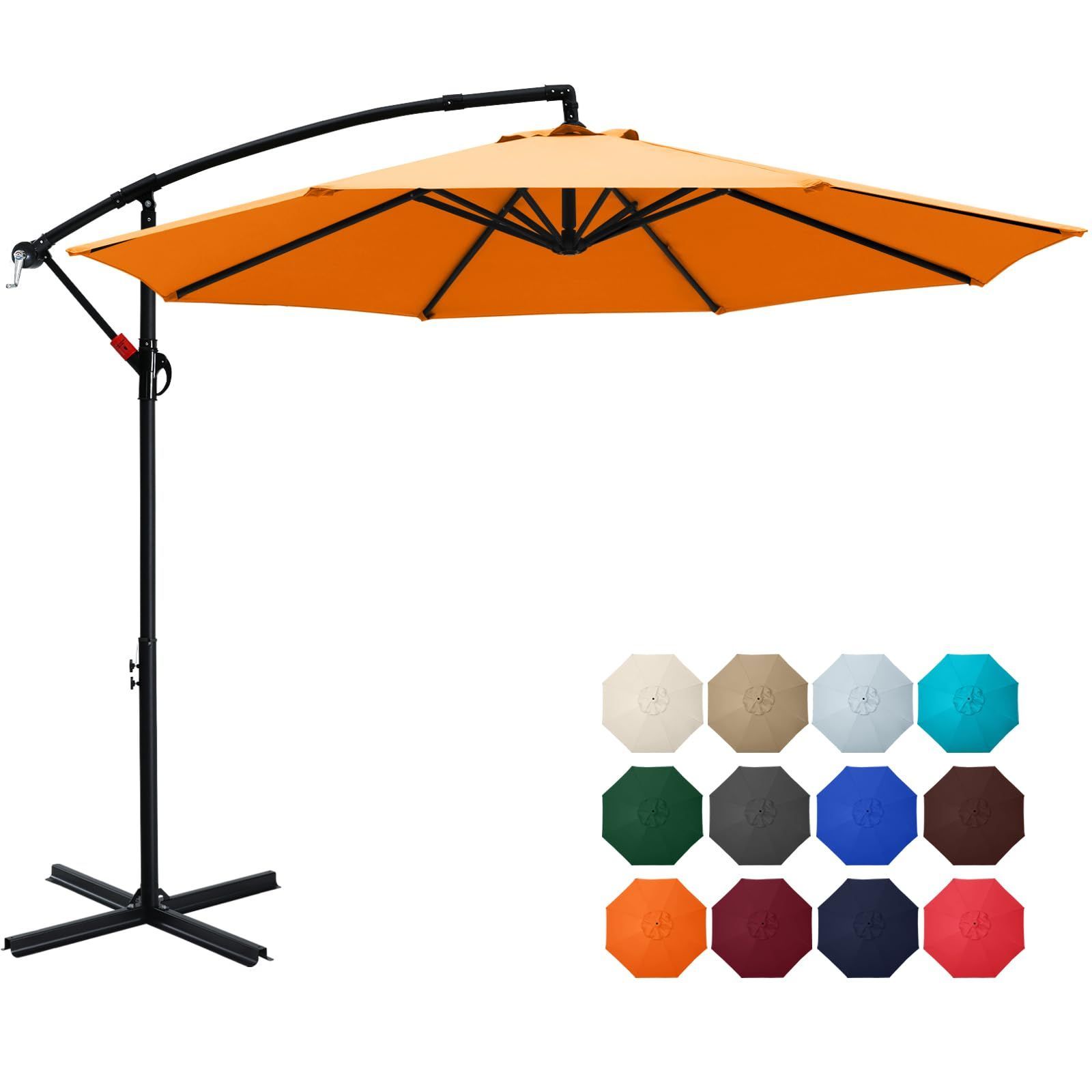 セール ABCCANOPY アルミ製 ガーデンパラソル ハンギングパラソル 吊り下げ式 270cm カンチレバー パラソル UVカット 撥水 アウトドア ベースグ付き