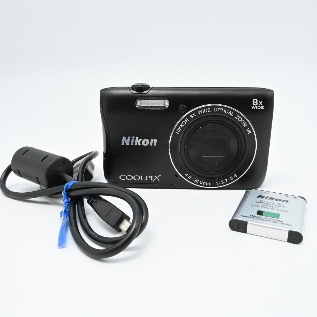 Nikon デジタルカメラ COOLPIX S3700 ブラック 光学8倍ズーム 2005万 
