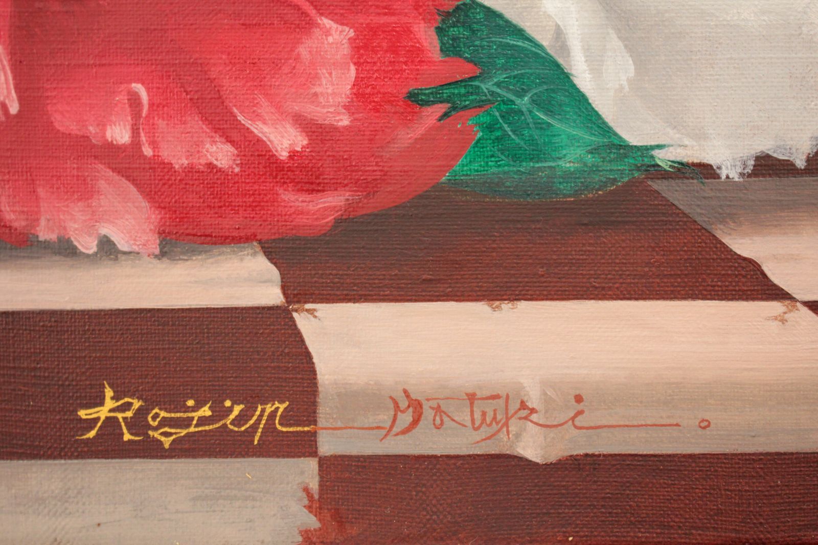 松樹路人「緋と白」 油絵・油彩画 絵画 E6_9D_BE_E6_A8_B9_E8_B7_AF_E4_