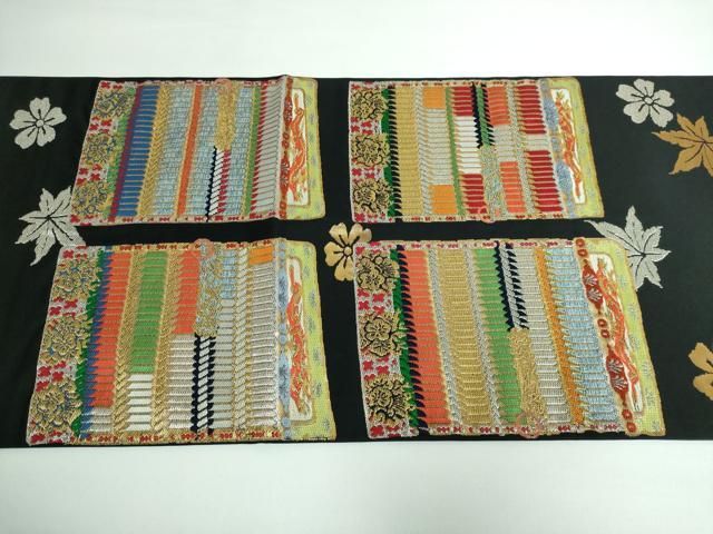 平和屋本店■極上　龍村晋謹製　太鼓柄袋帯　縅毛錦　黒地　金銀糸　逸品　DZAA5681kh5 平和屋本店□極上 龍村晋謹製 太鼓柄袋帯 縅毛錦 黒地 金