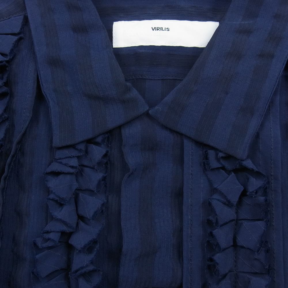 TOGA VIRILIS フリル付きネイビーシャツ used TOGA VIRILIS フリル付き